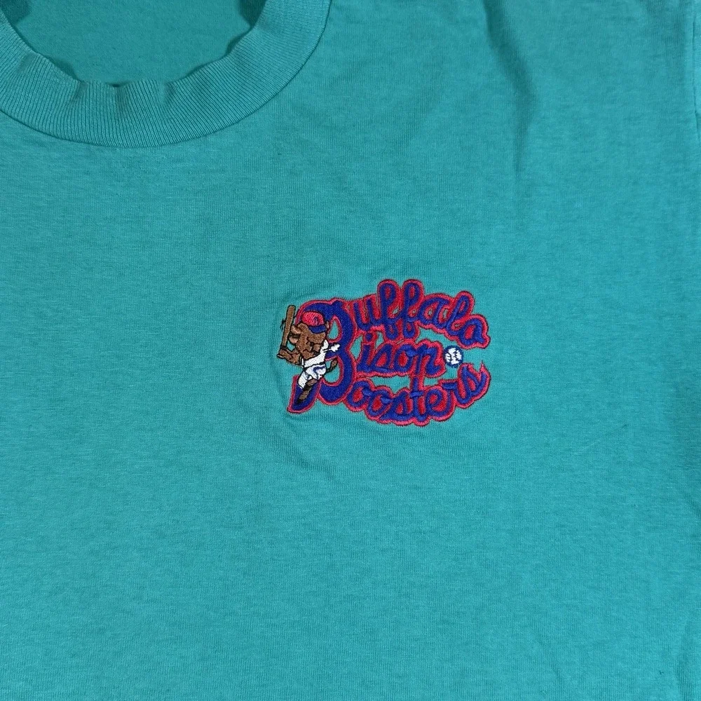 Vintage 90s Buffalo Bisons Booster Club Fruit of the Loom Single Stitch Shirt XL